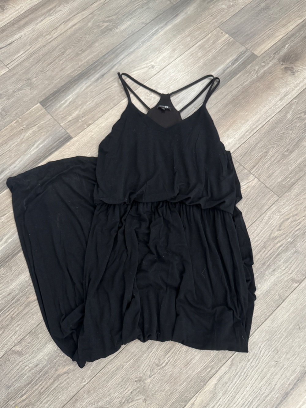 Paper Moon Black Strappy Back Maxi Dress Lined Size XXL